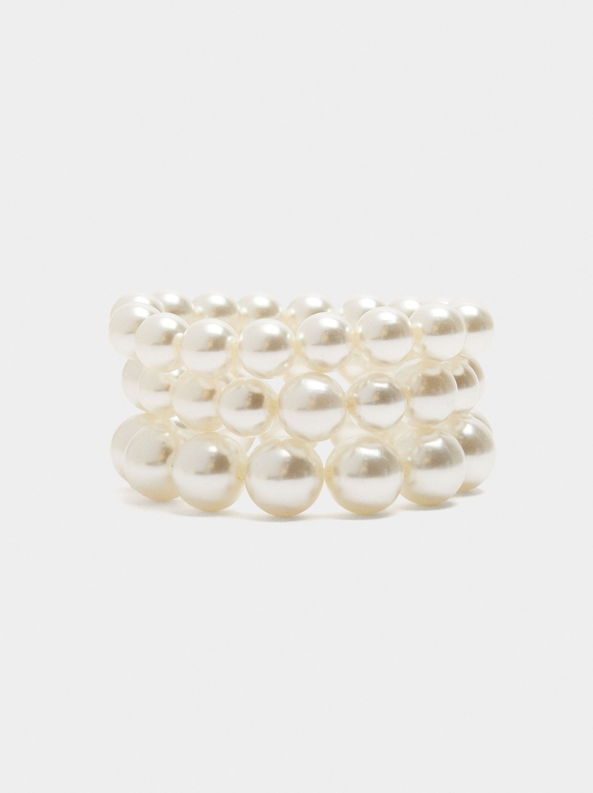 Set De Pulseras Elásticas Con Perlas