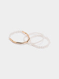 Set De Pulseras Elásticas Con Perlas
