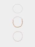 Set De Pulseras Elásticas Con Perlas