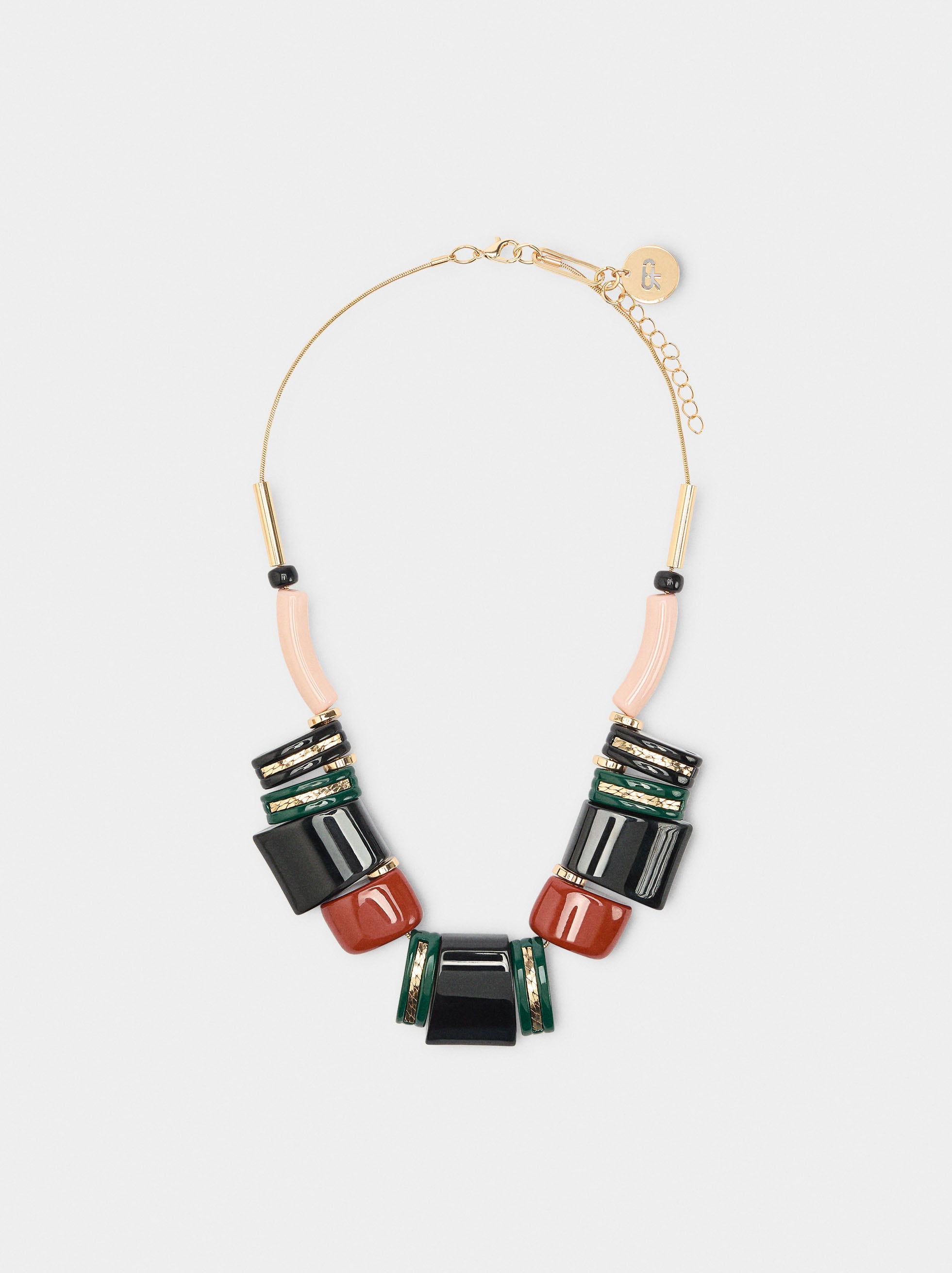 Collar Con Colgantes De Resina Multicolor