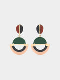 Pendientes Largo Con Resina Multicolor