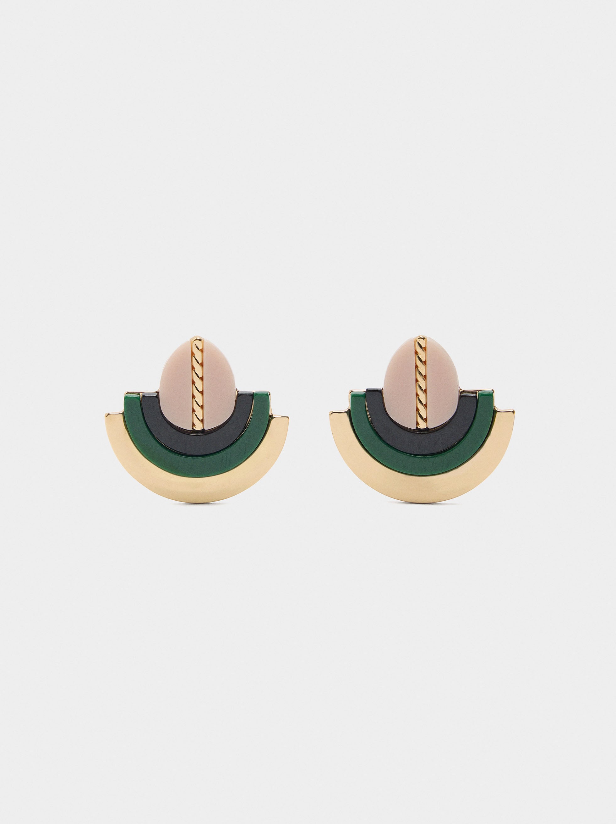 Pendientes Multicolor Con Resina