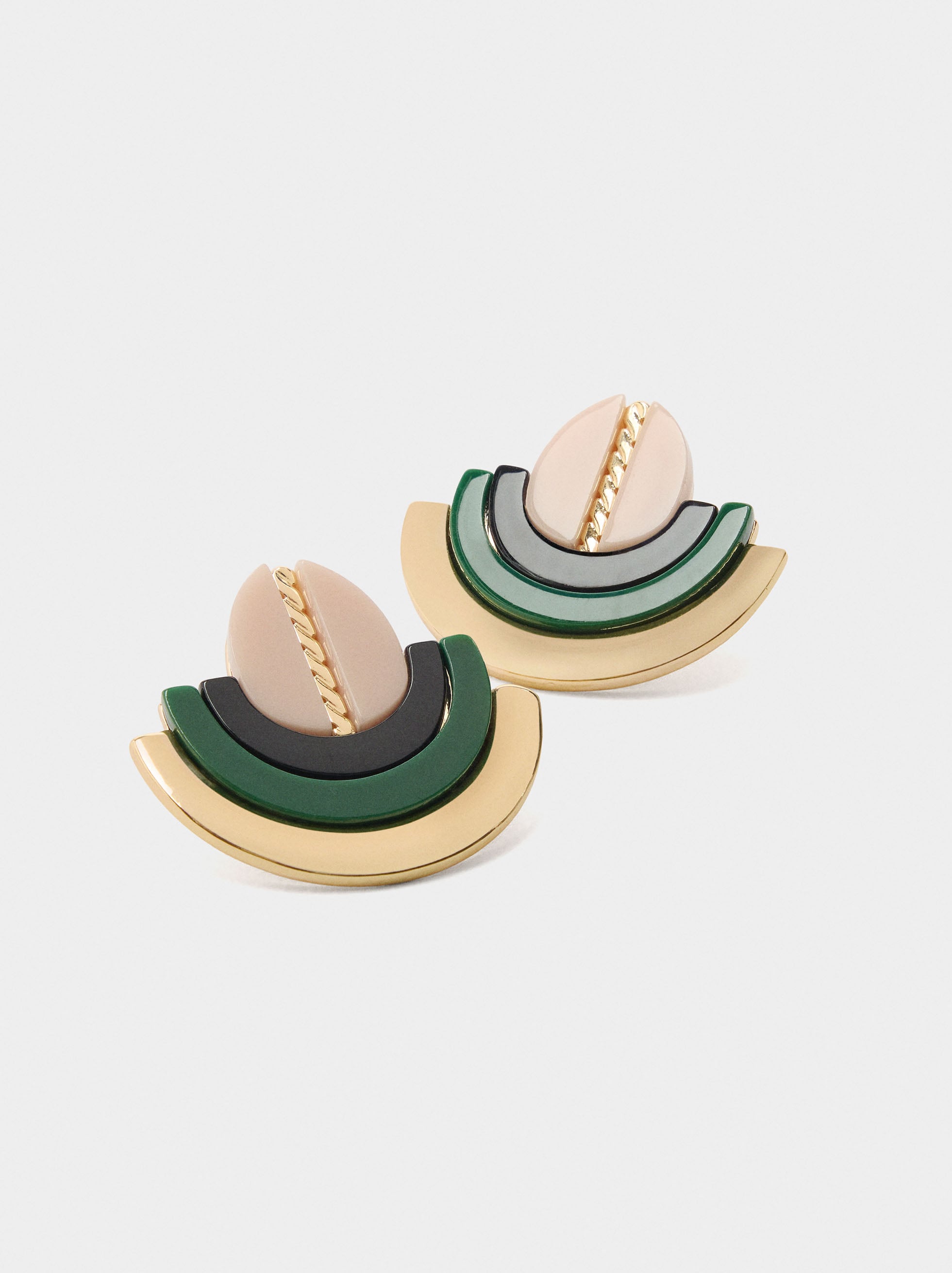 Pendientes Multicolor Con Resina