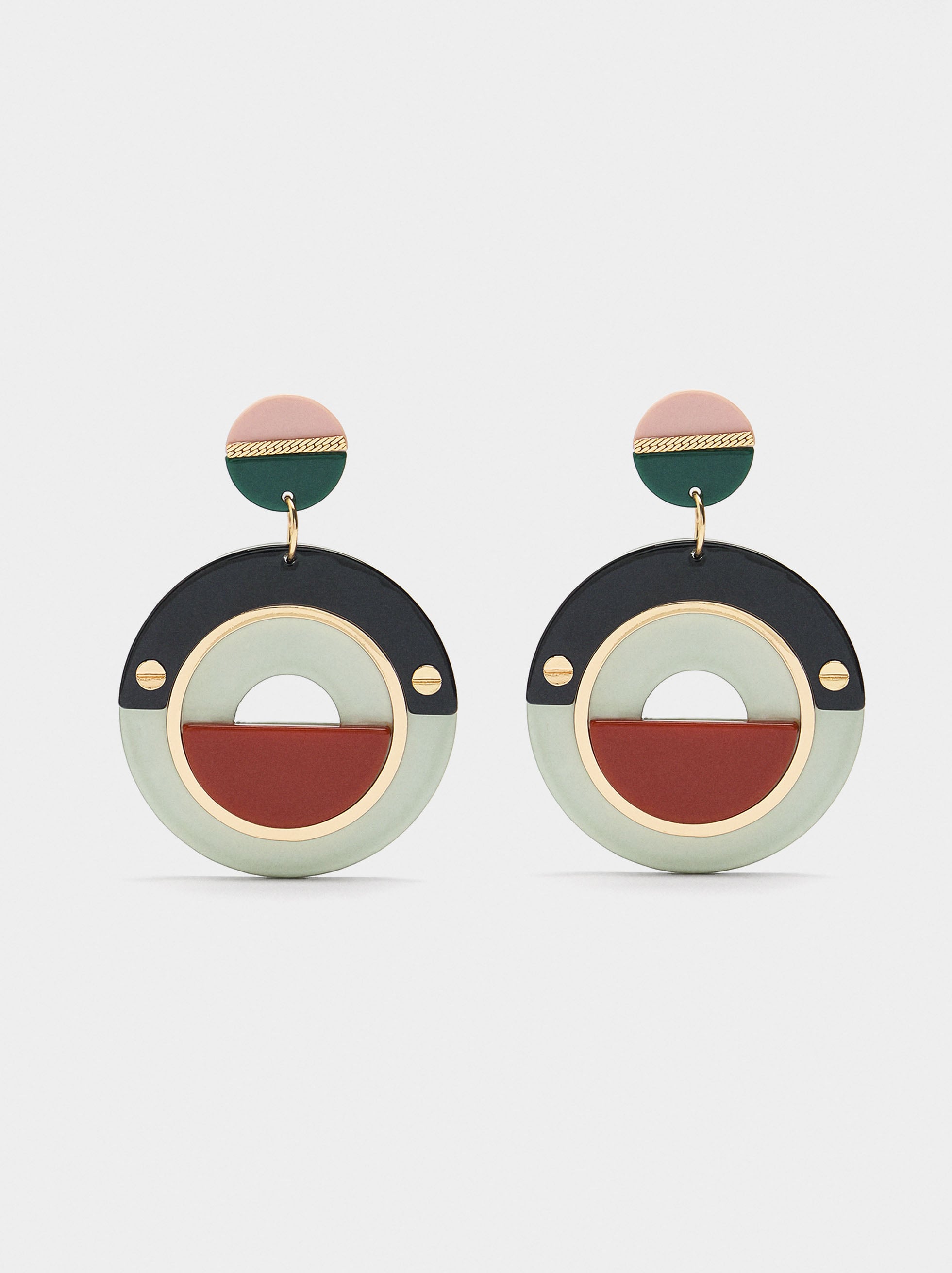 Pendientes Redondos De Resina