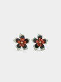 Pendientes Con Flor Multicolor De Resina