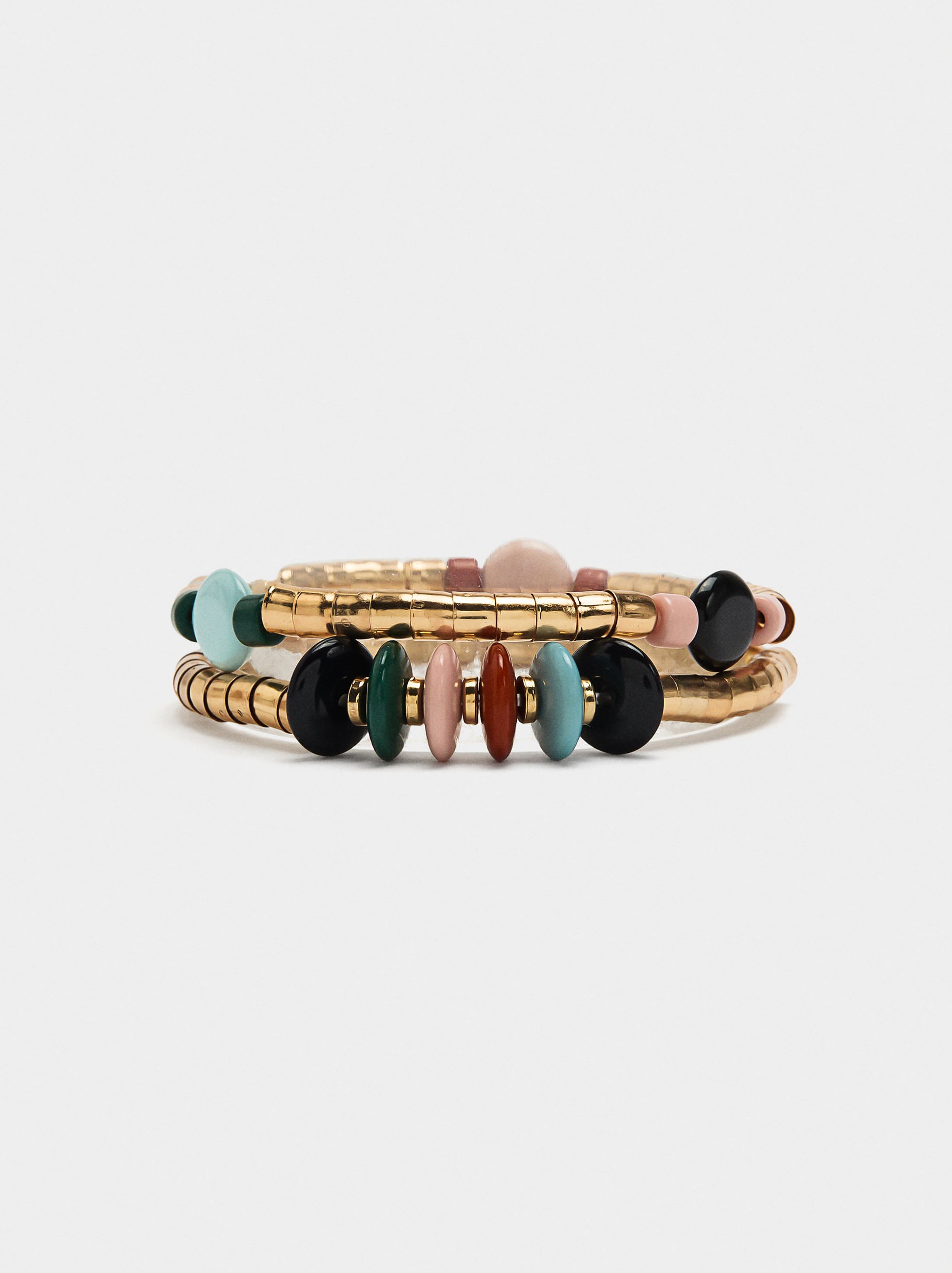 Set De Pulseras Elásticas Con Cuentas