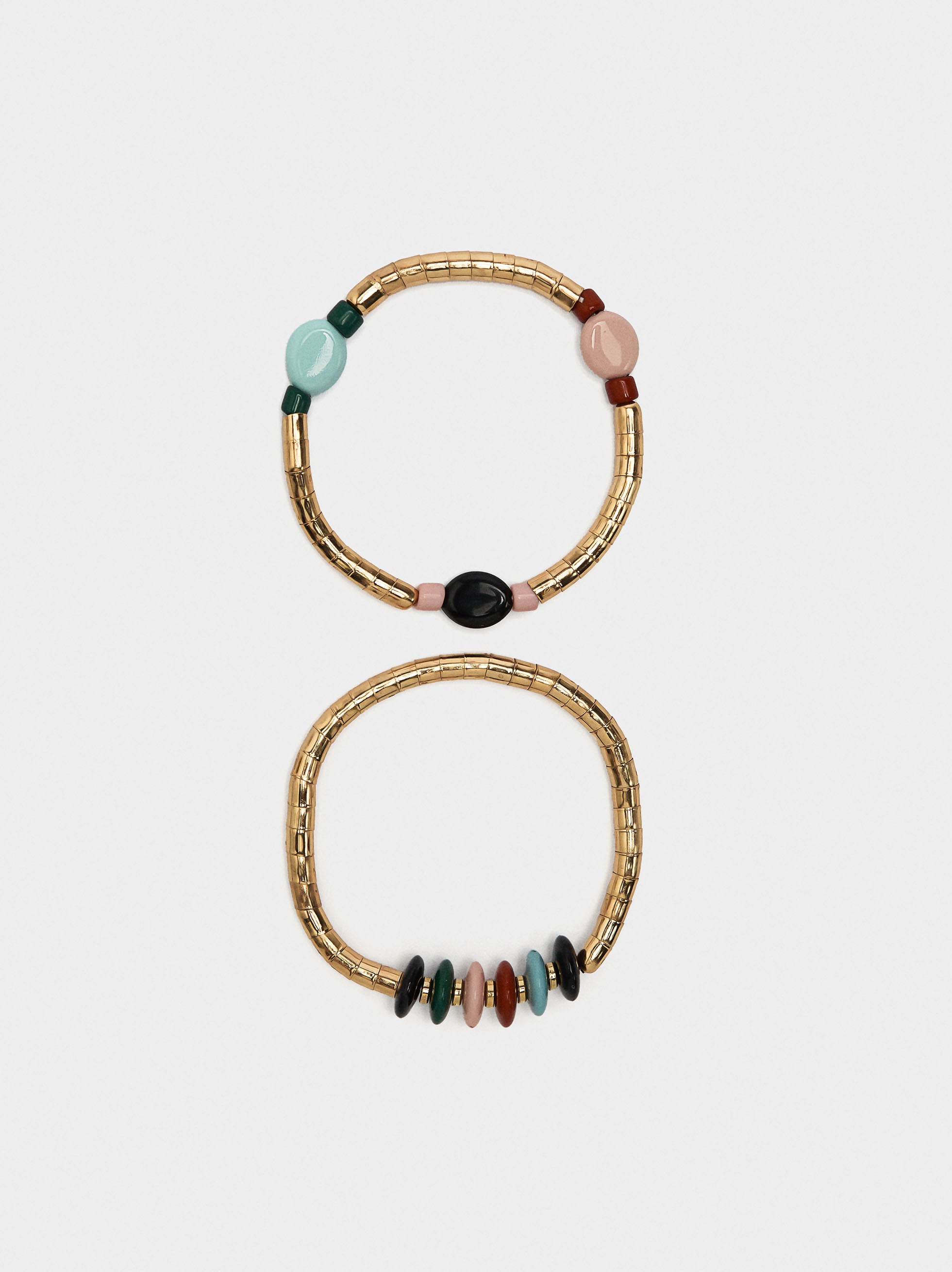 Set De Pulseras Elásticas Con Cuentas