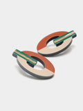 Pendientes Ovalados Con Resina Multicolor