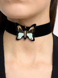 Choker Aterciopelado Con Mariposa