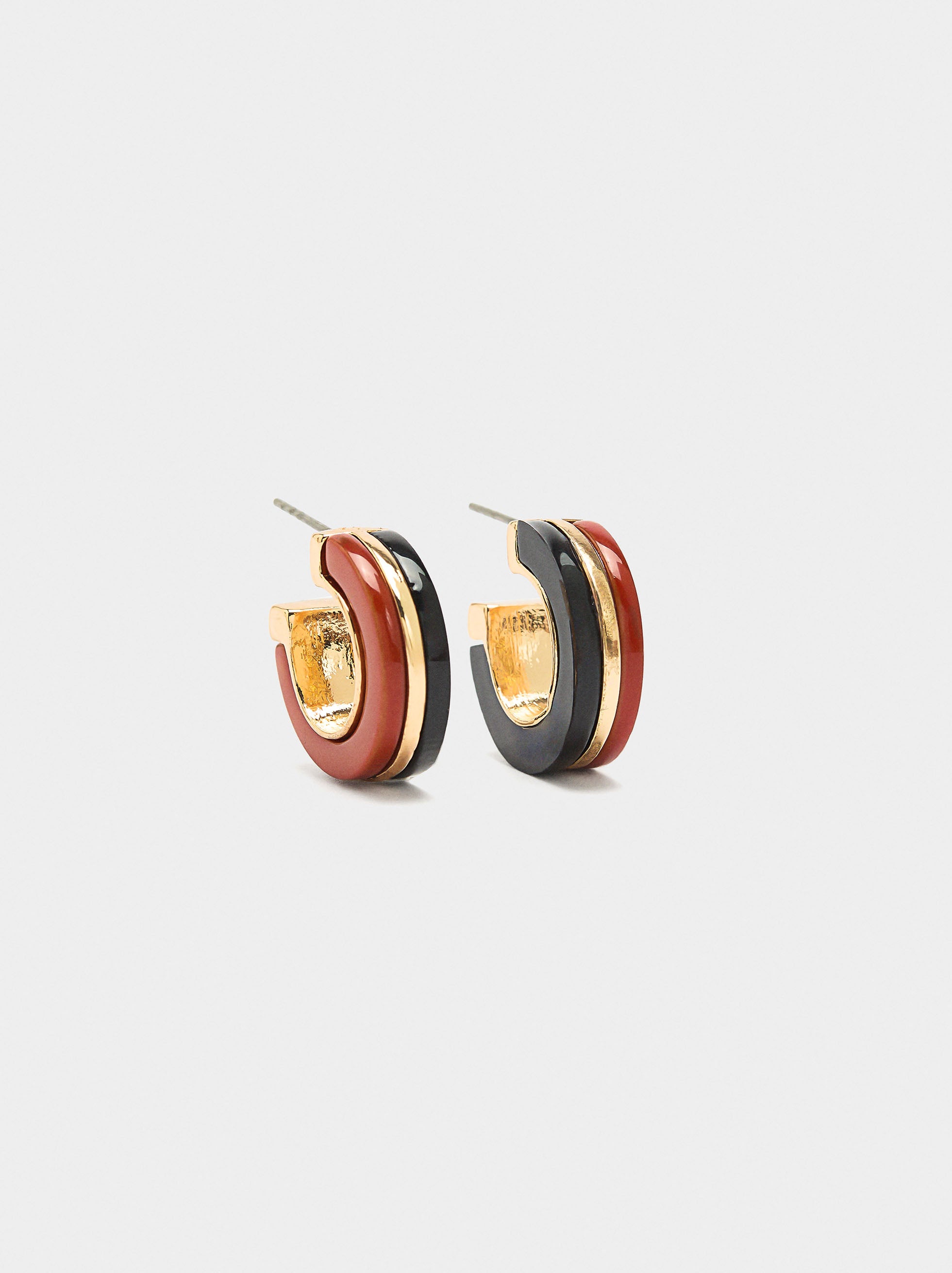 Aros De Resina Bicolor