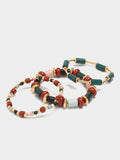 Set De Pulseras Elásticas De Abalorios Multicolor