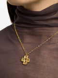 Collar Colgante De Cruz Con Piedras - Baño De Oro 18k