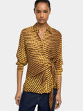 Camisa Estampada Con Nudo