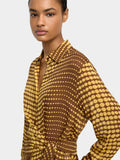 Camisa Estampada Con Nudo
