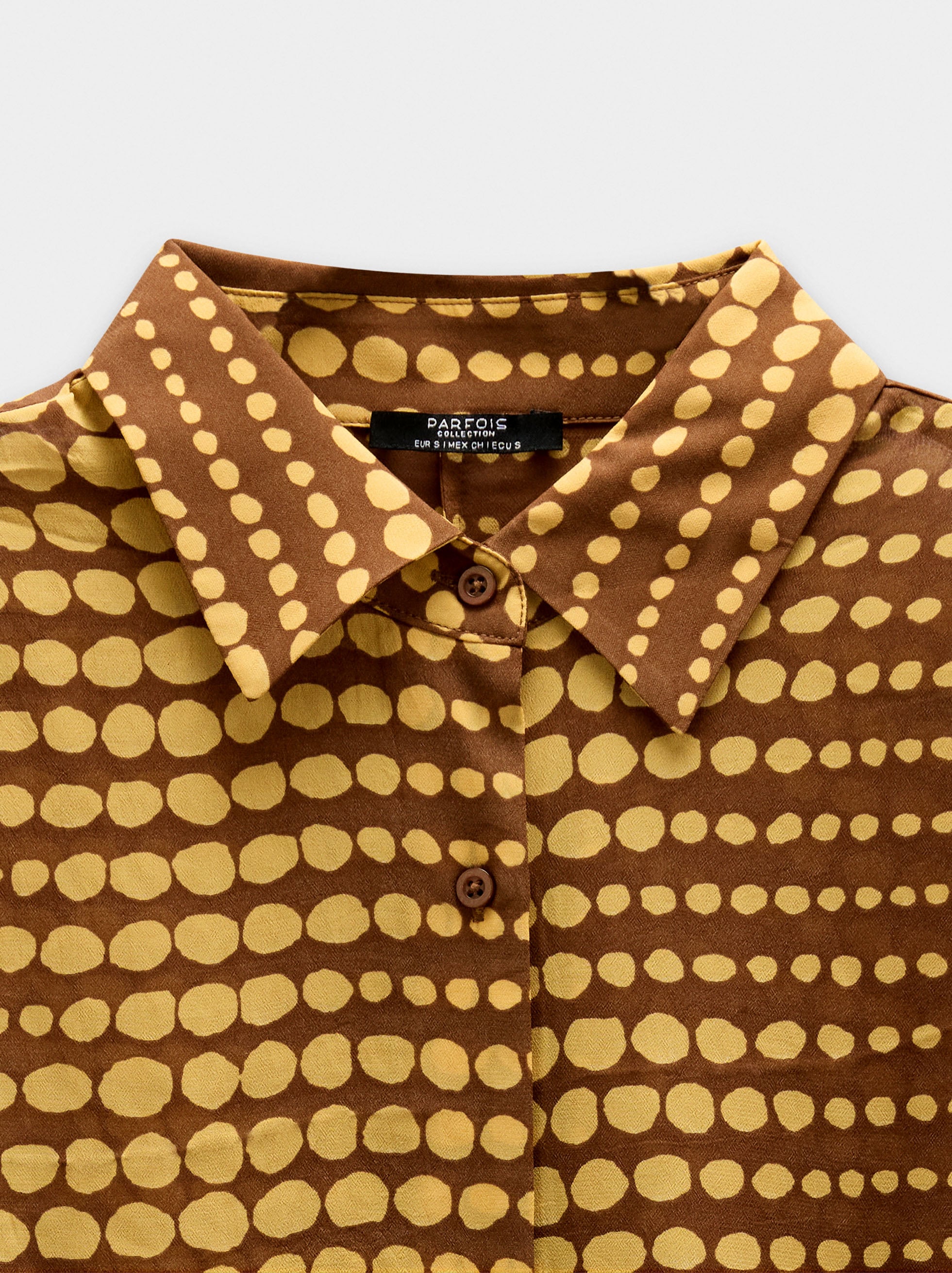 Camisa Estampada Con Nudo