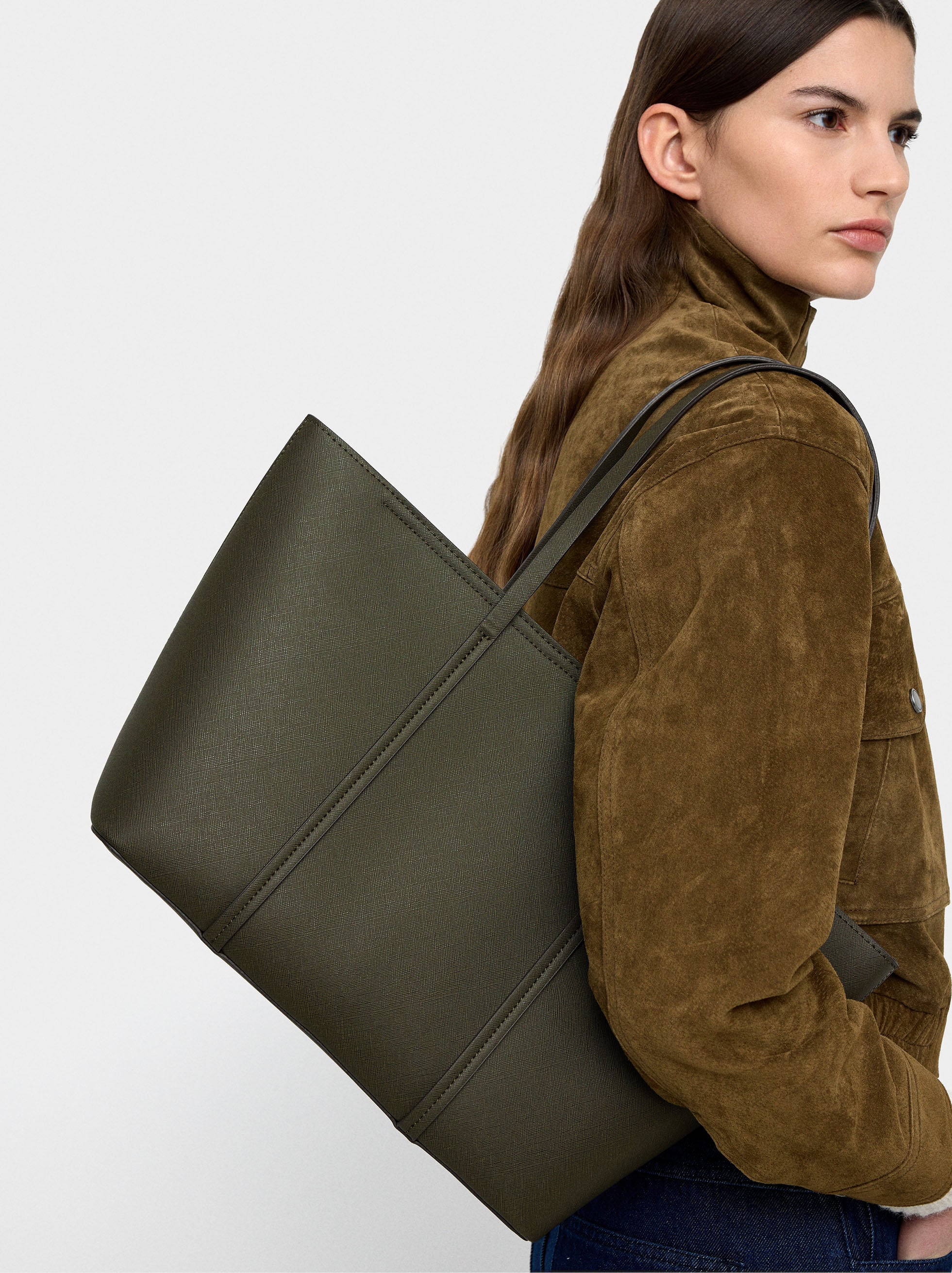 Bolso Shopper Con Cremallera