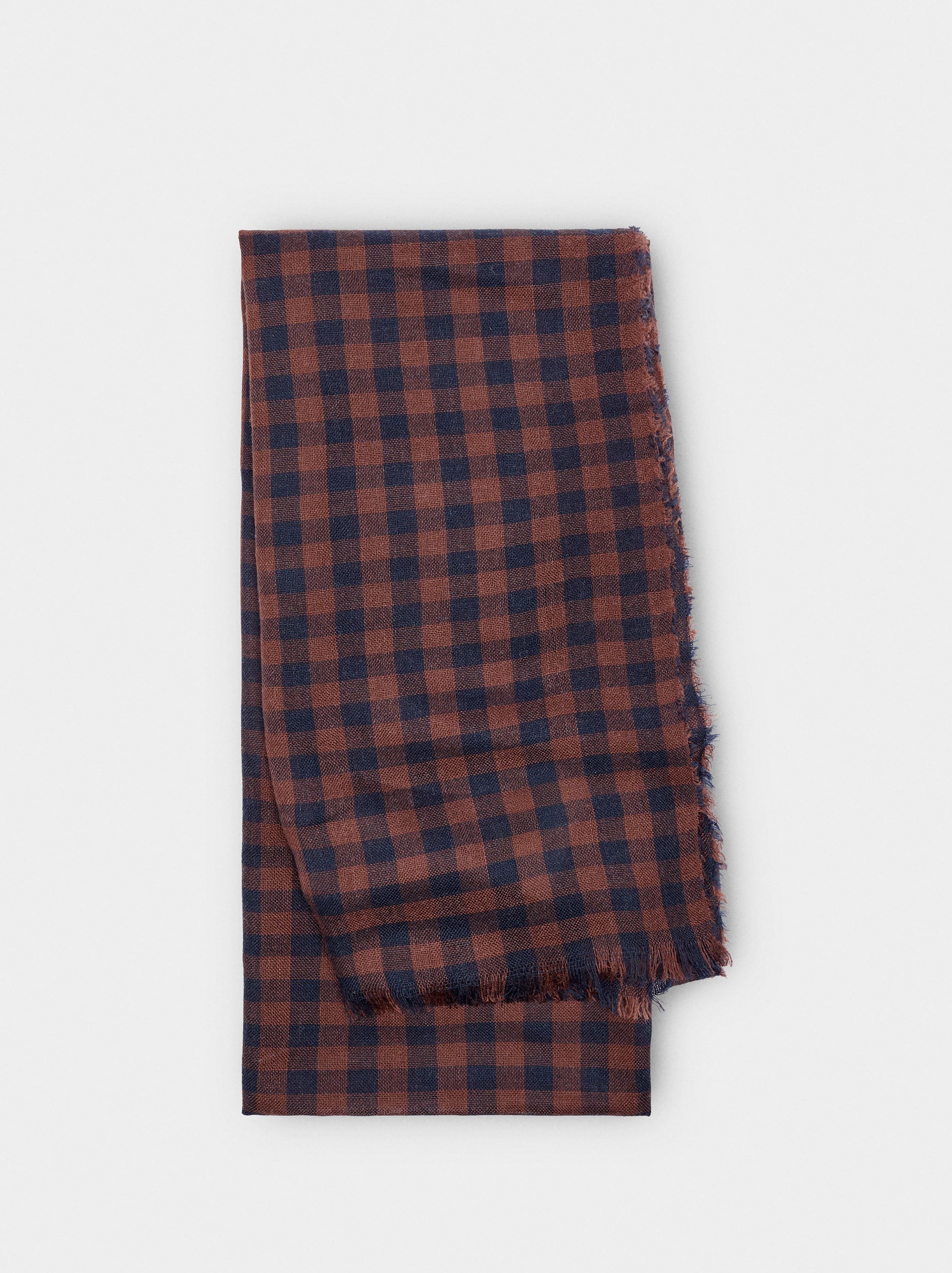 Pañuelo Jacquard A Cuadros Con Lana