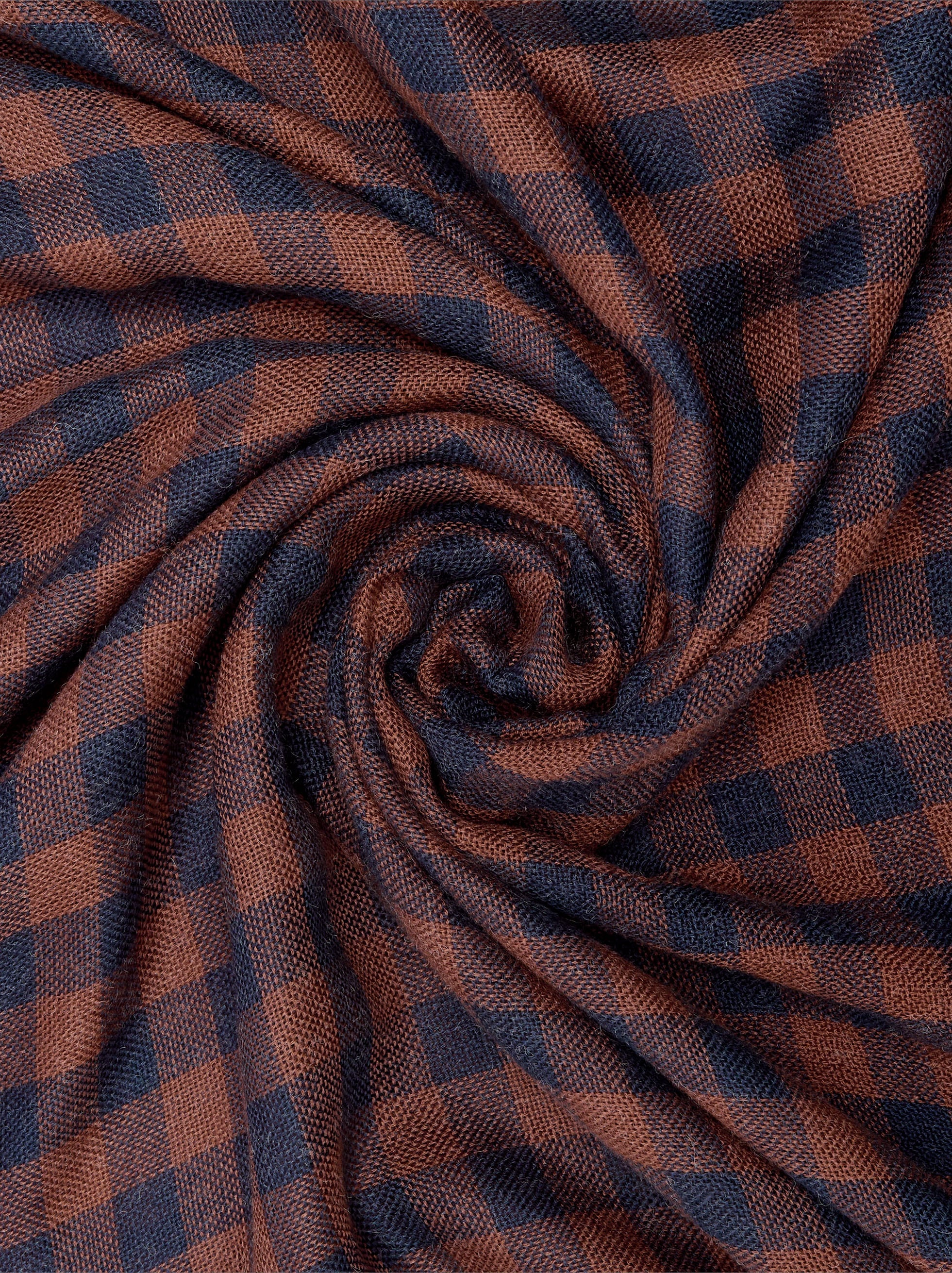 Pañuelo Jacquard A Cuadros Con Lana