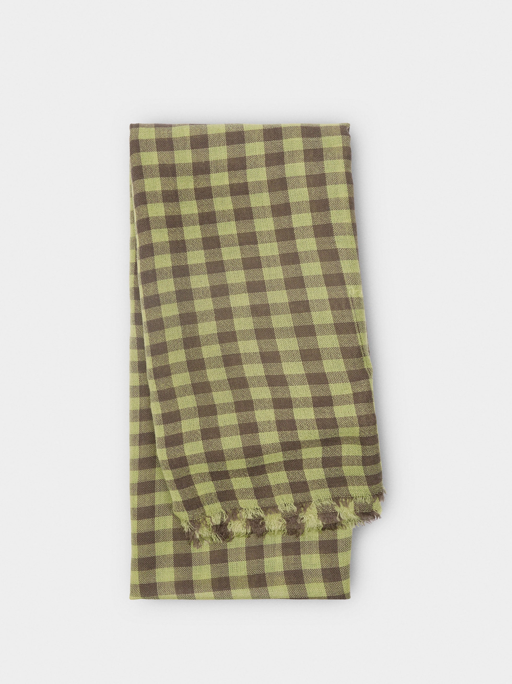 Pañuelo Jacquard A Cuadros Con Lana