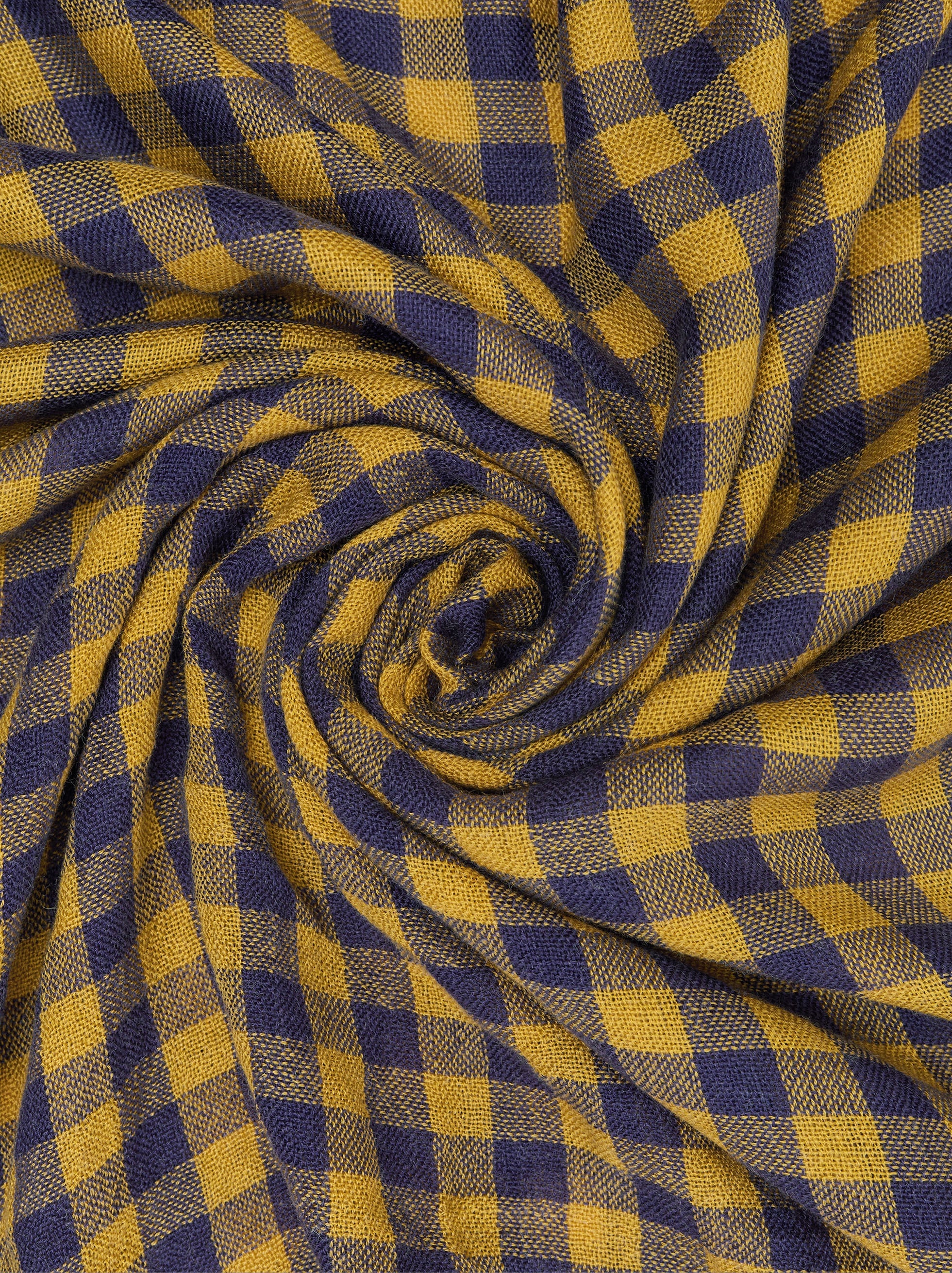 Pañuelo Jacquard A Cuadros Con Lana