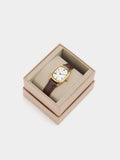 Reloj Rectangular Con Pulsera Efecto Piel
