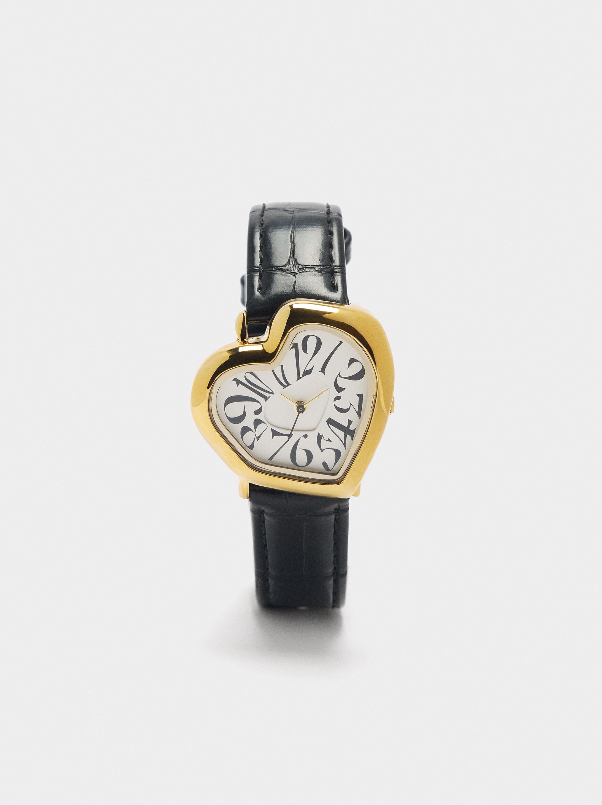 Reloj De Corazón Con Pulsera Efecto Piel