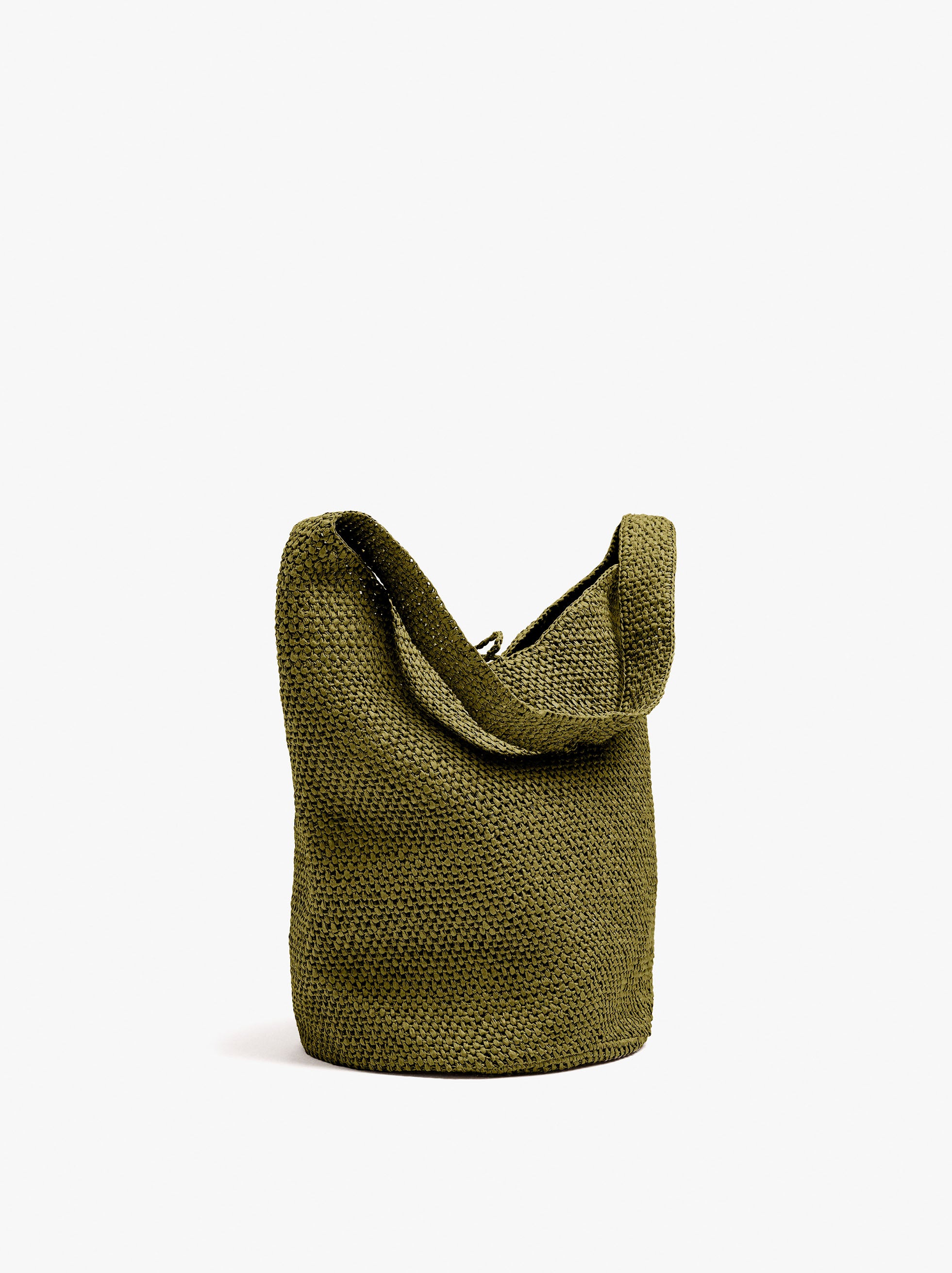 Bolso De Hombro Efecto Rafia