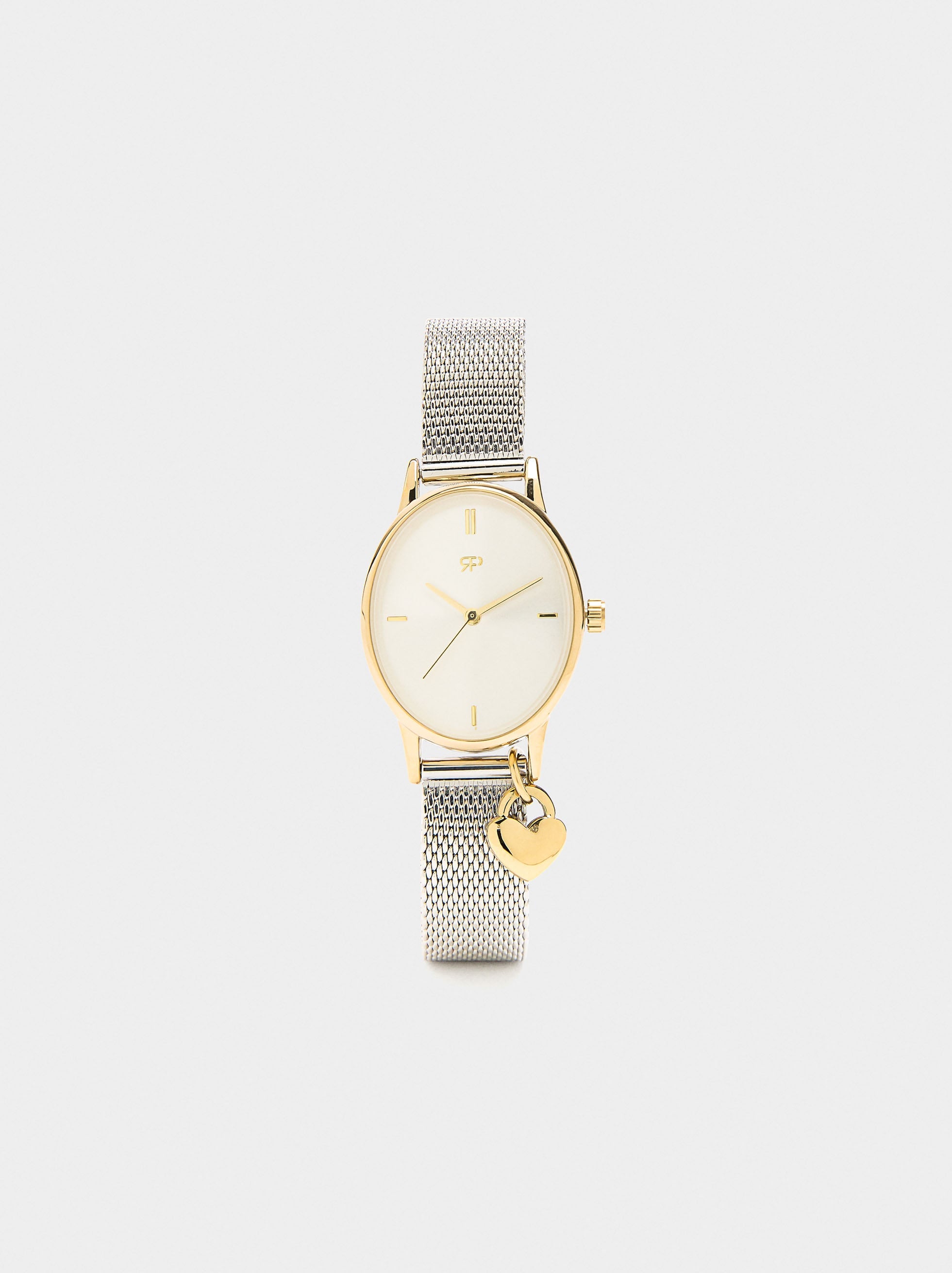 Reloj Pulsera De Malla Metálica Con Charm