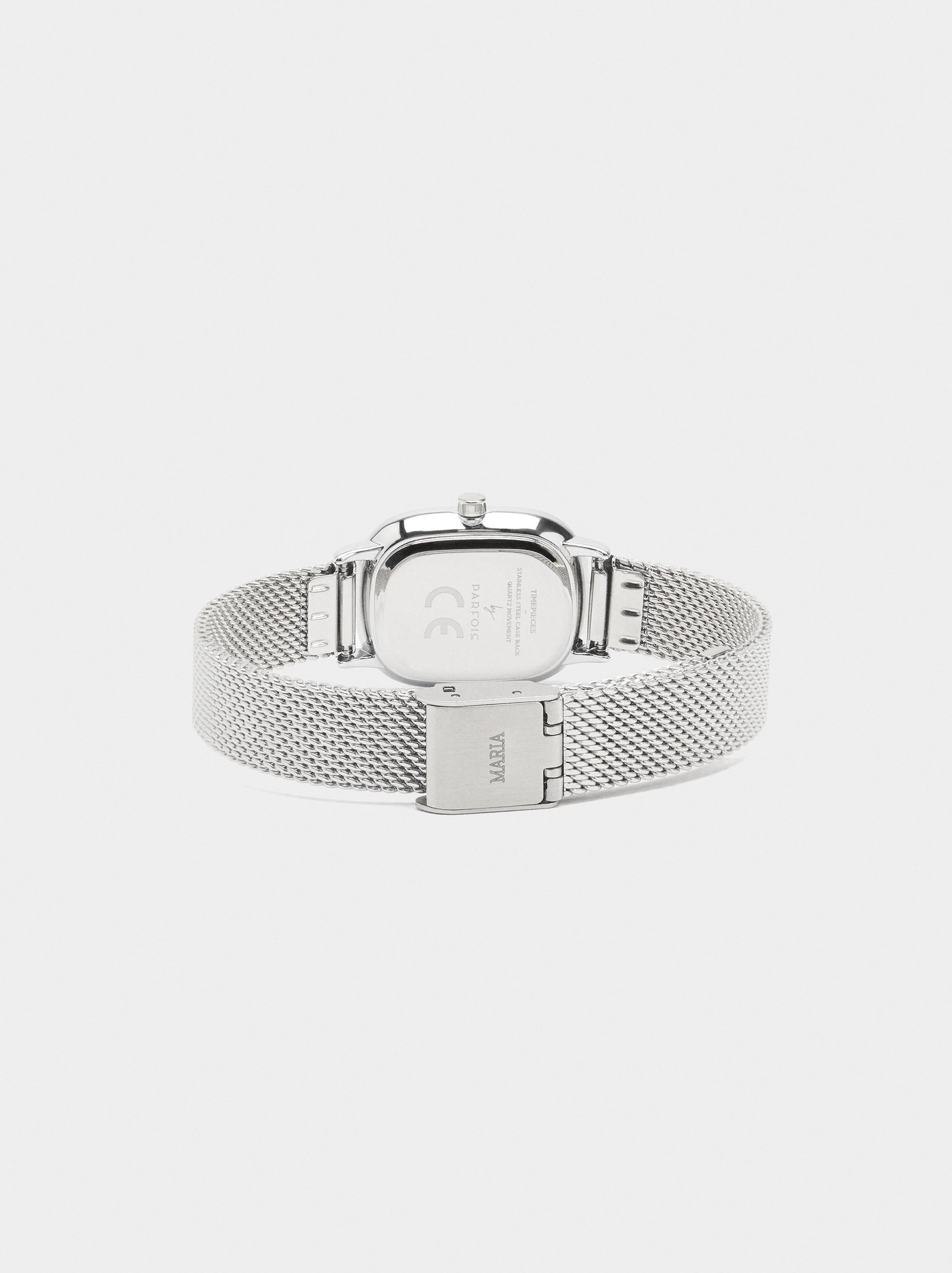 Reloj De Malla Metálica De Acero Inoxidable