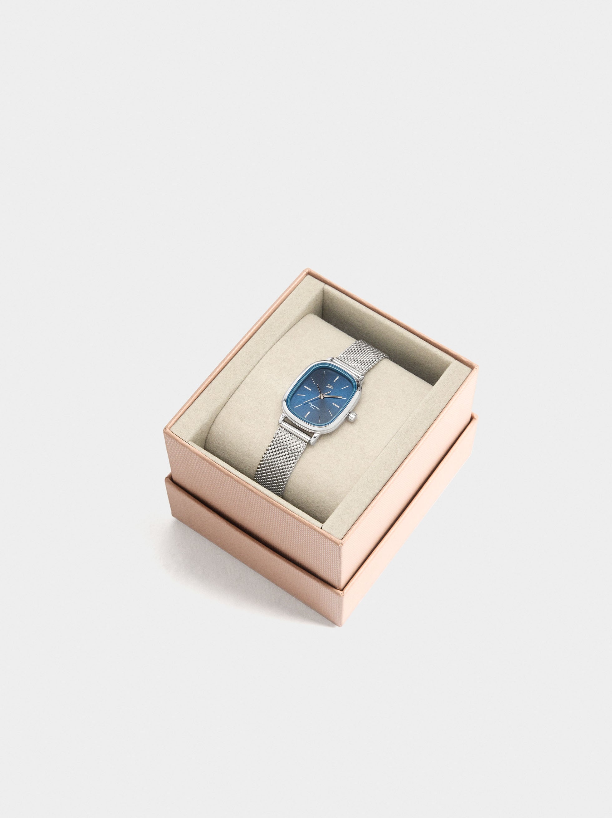 Reloj De Malla Metálica De Acero Inoxidable