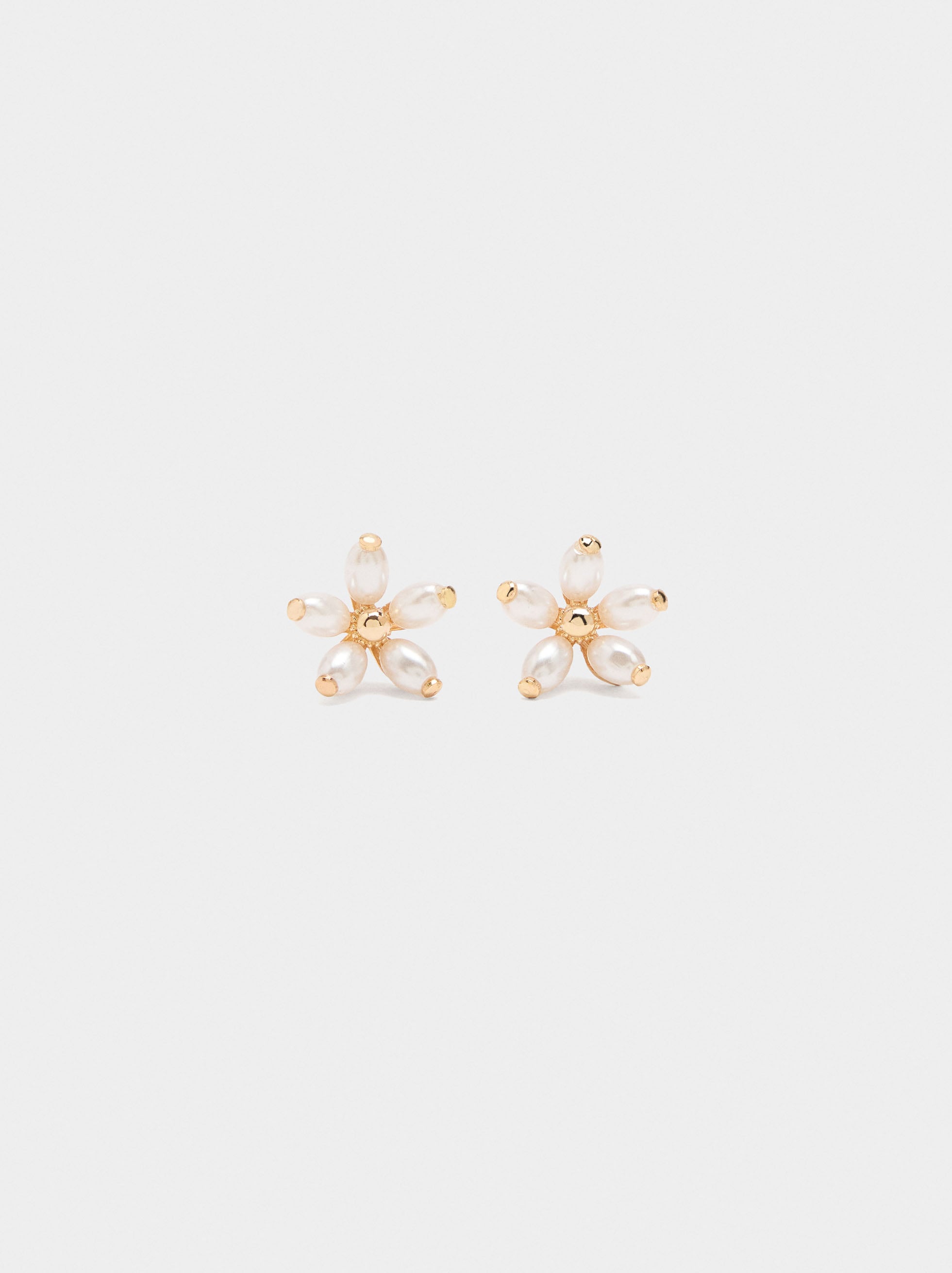 Pendientes De Flor Con Perlas