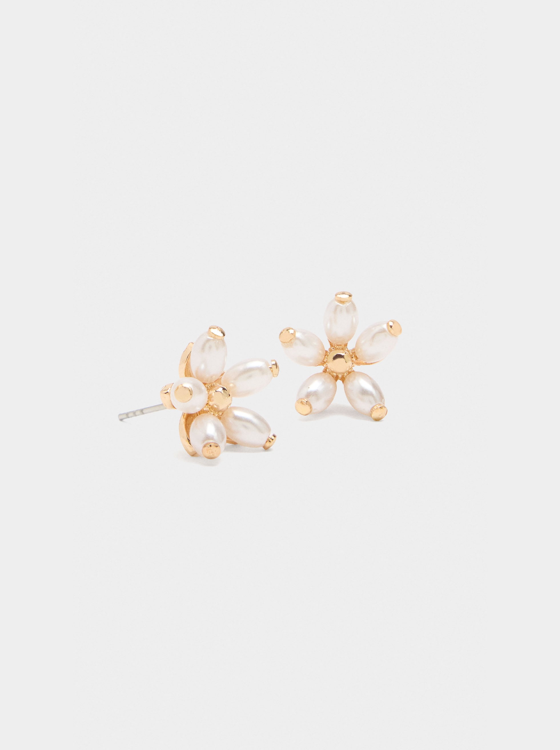 Pendientes De Flor Con Perlas