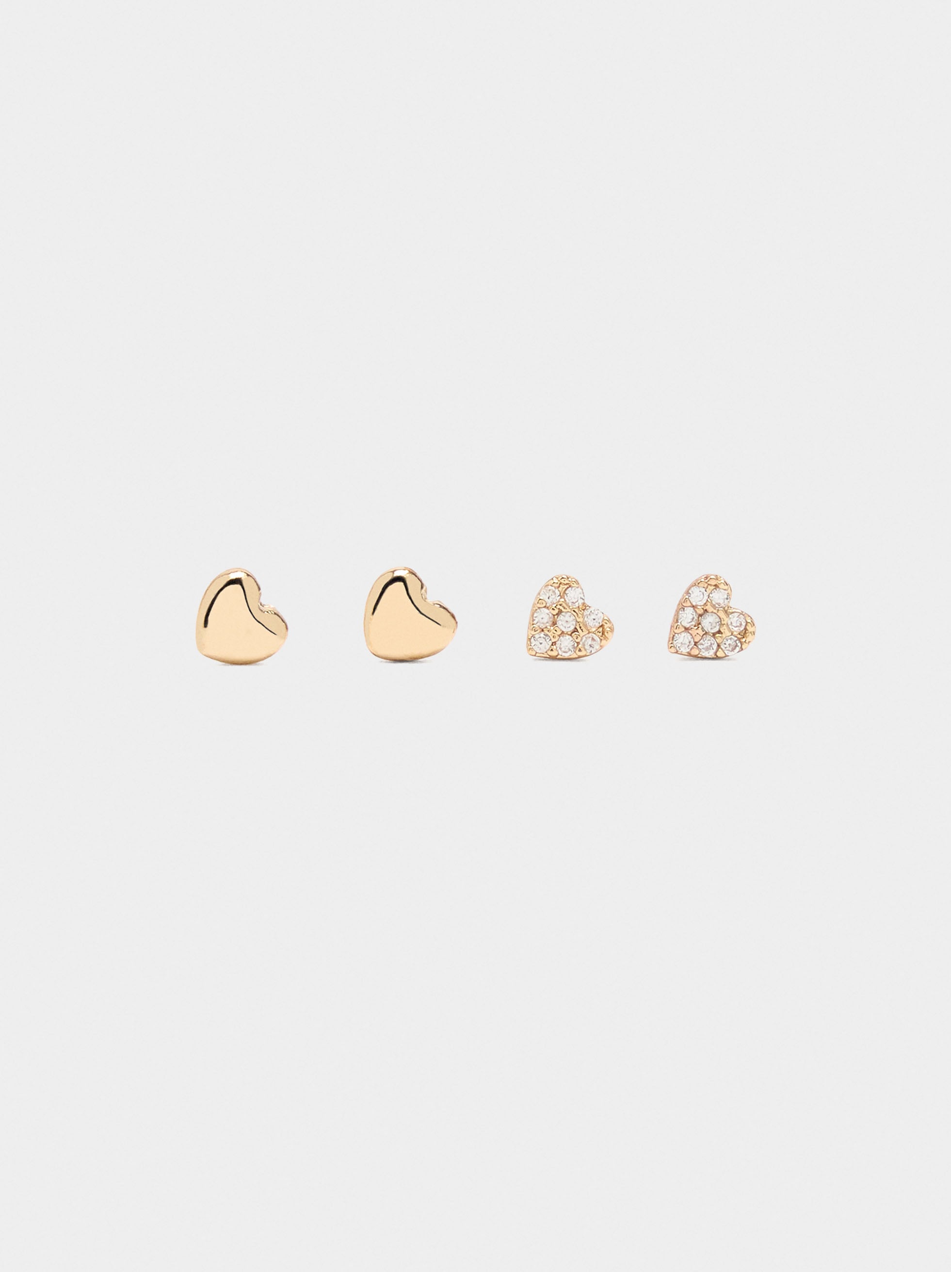 Set De Pendientes De Corazón Con Circonitas