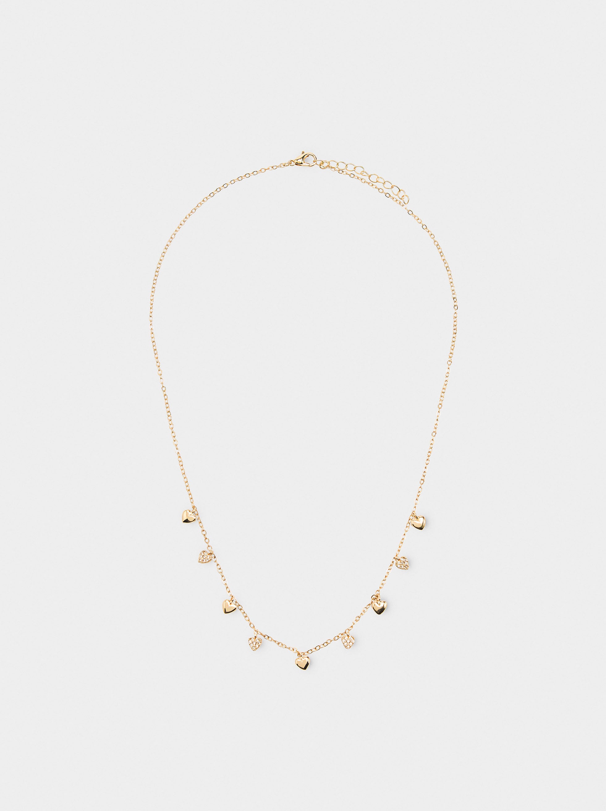Collar Con Corazones Y Circonitas