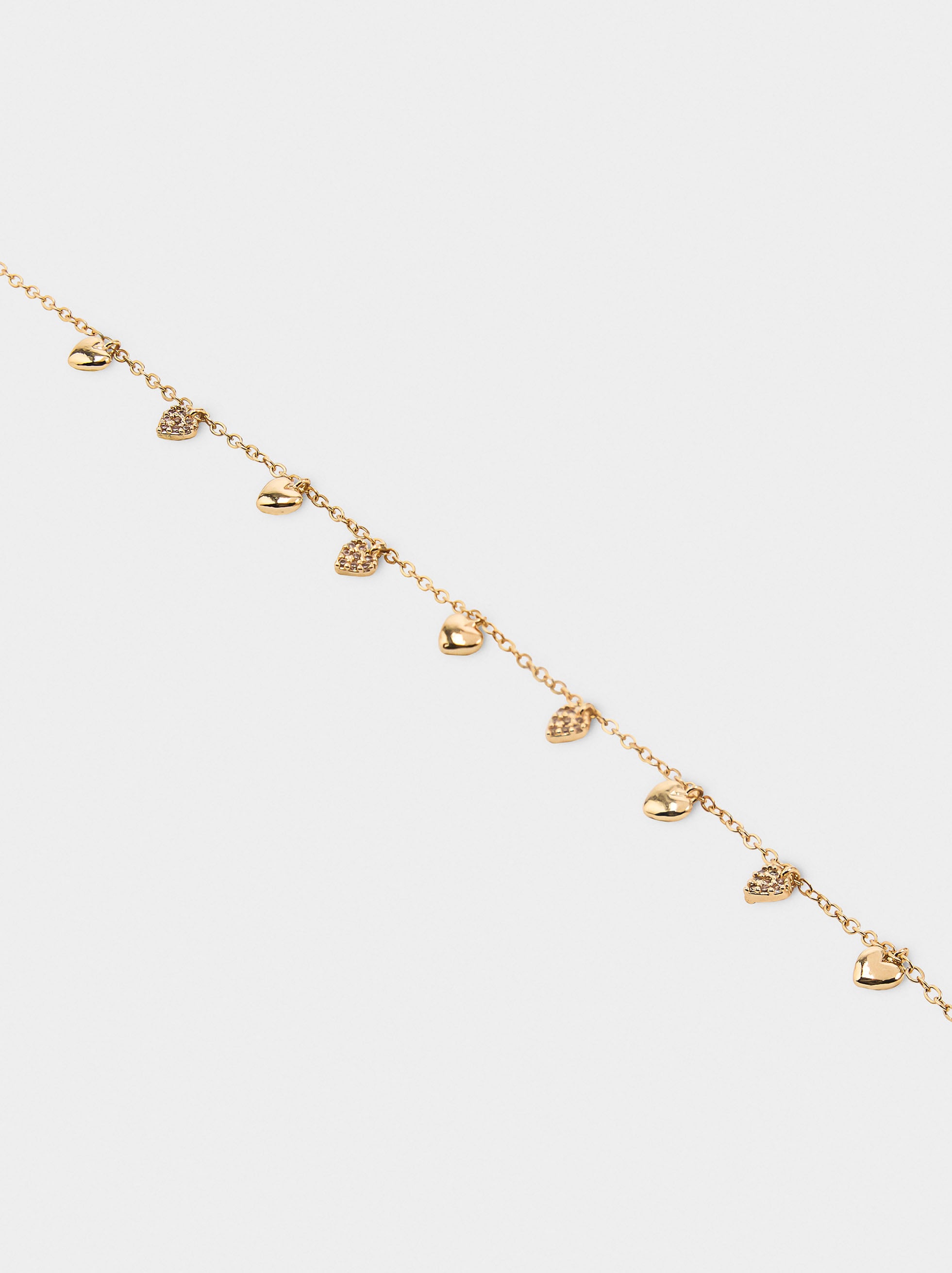 Collar Con Corazones Y Circonitas