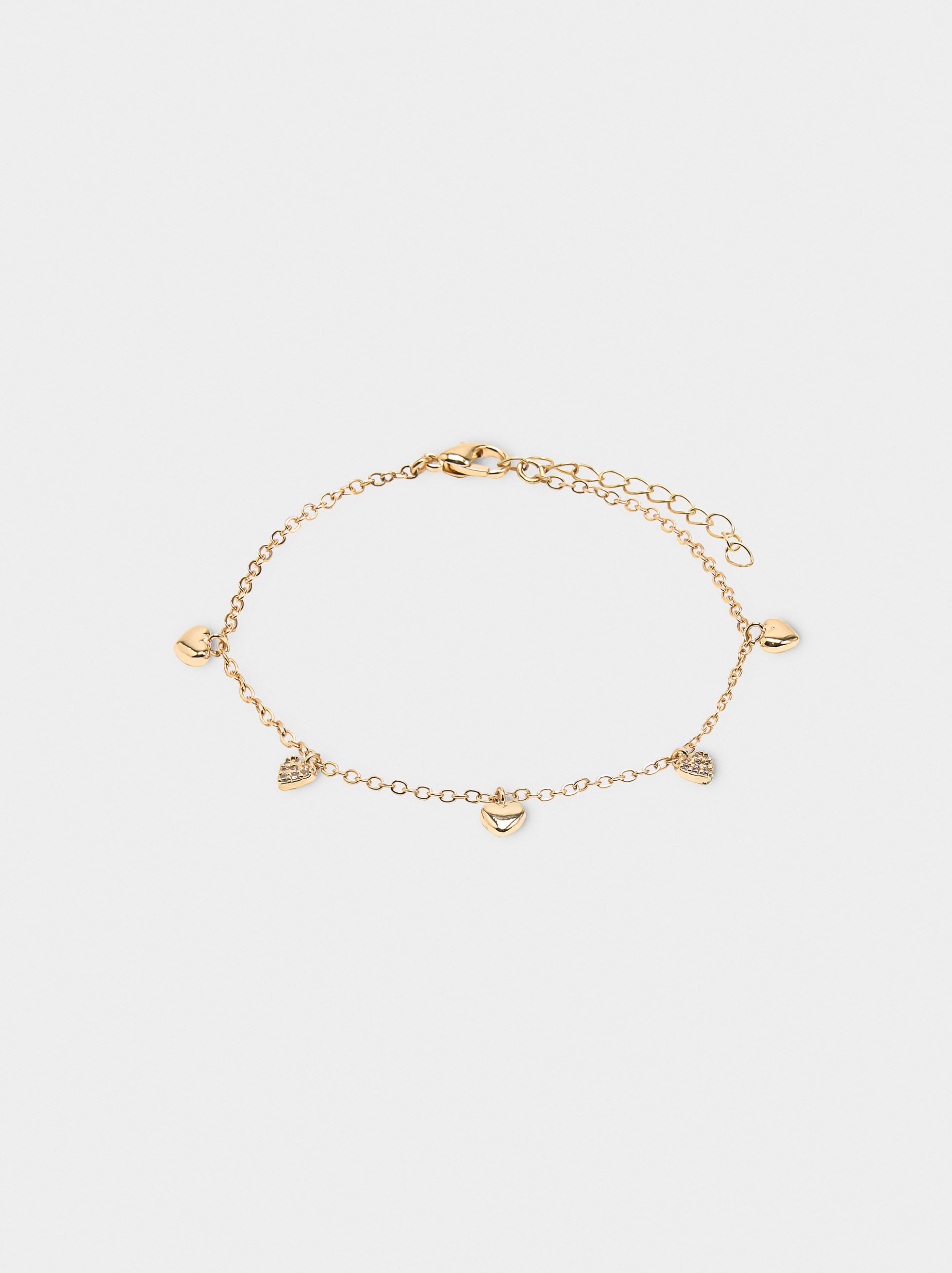 Pulsera Con Corazones Y Circonitas