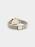 Reloj Rectangular Con Pulsera De Malla Metálica