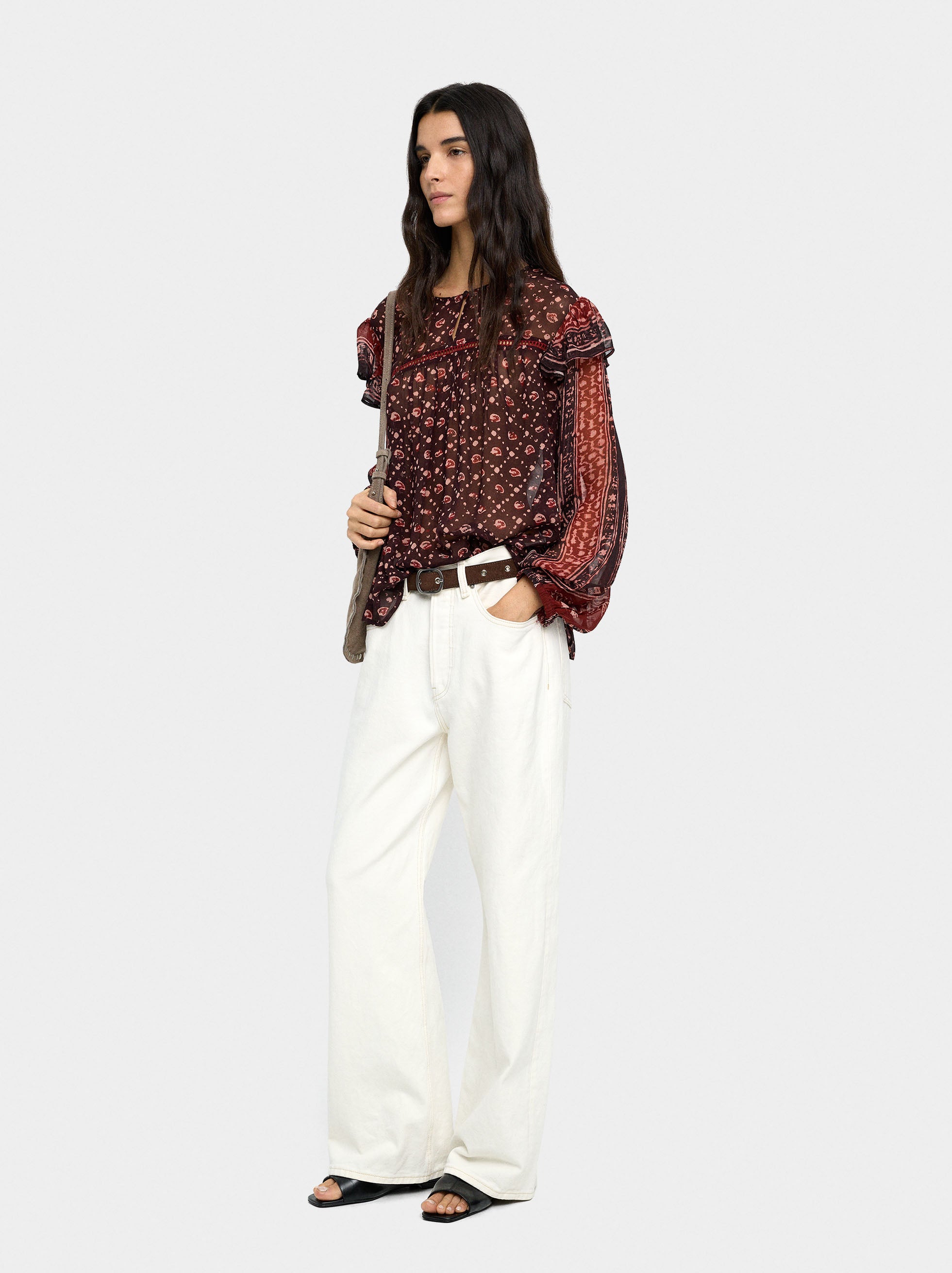 Blusa Estampada Semitransparente