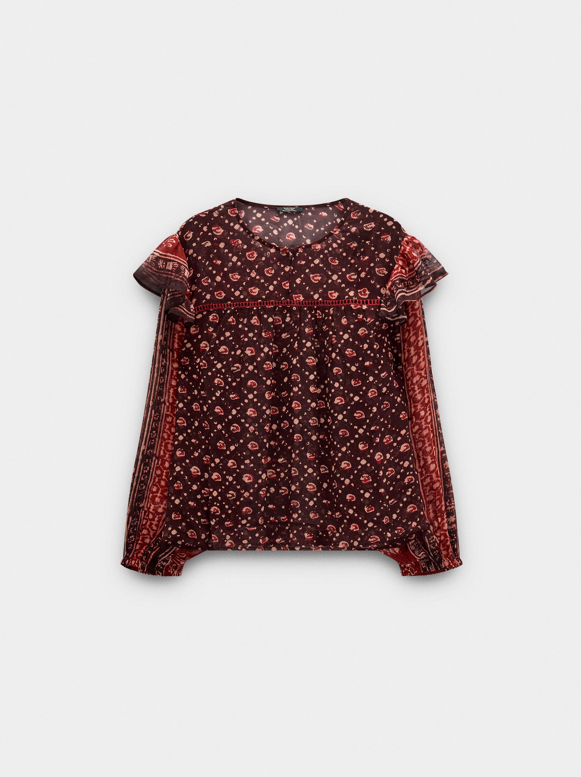 Blusa Estampada Semitransparente