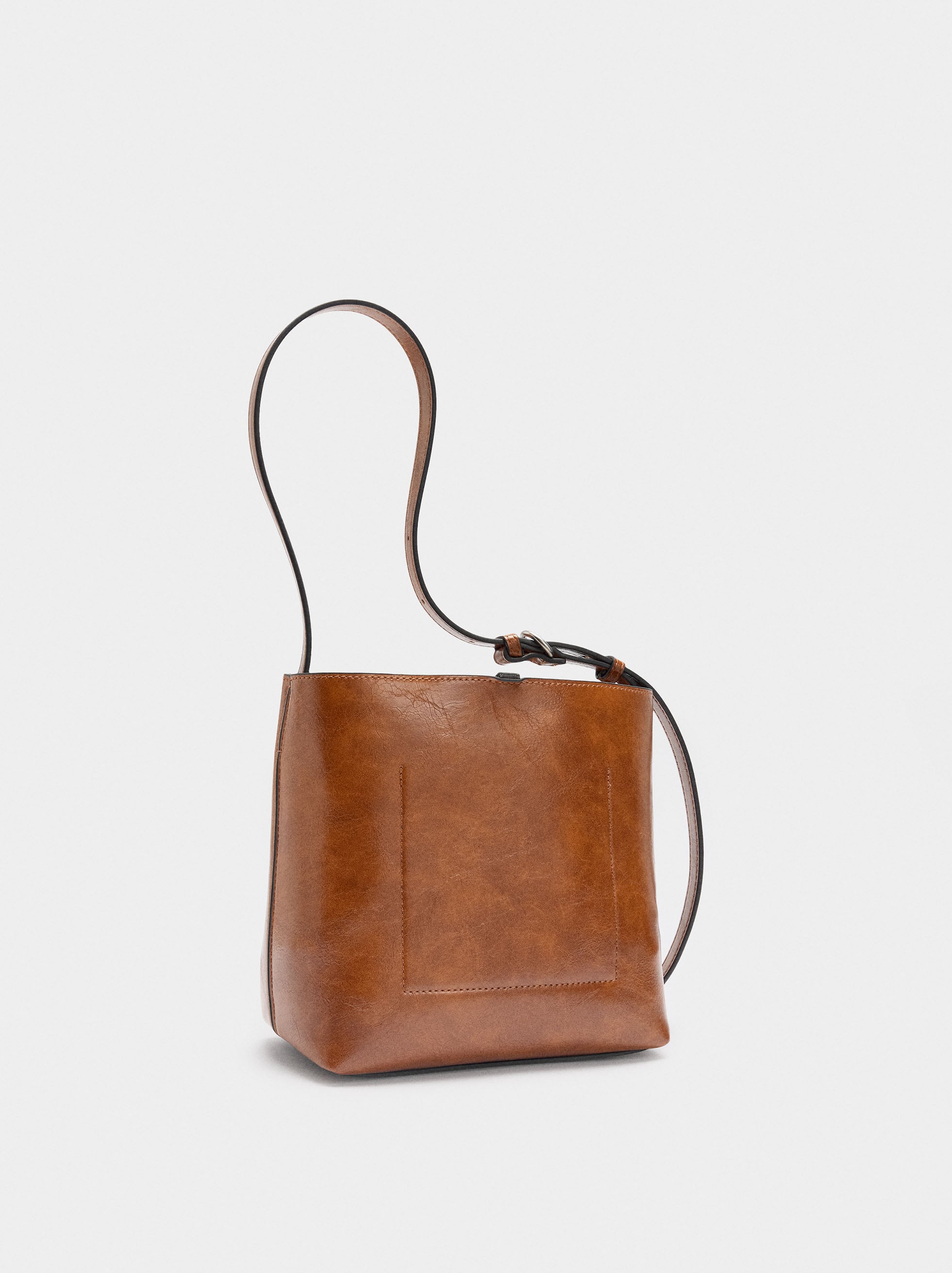Bolso De Hombro Efecto Craquelado