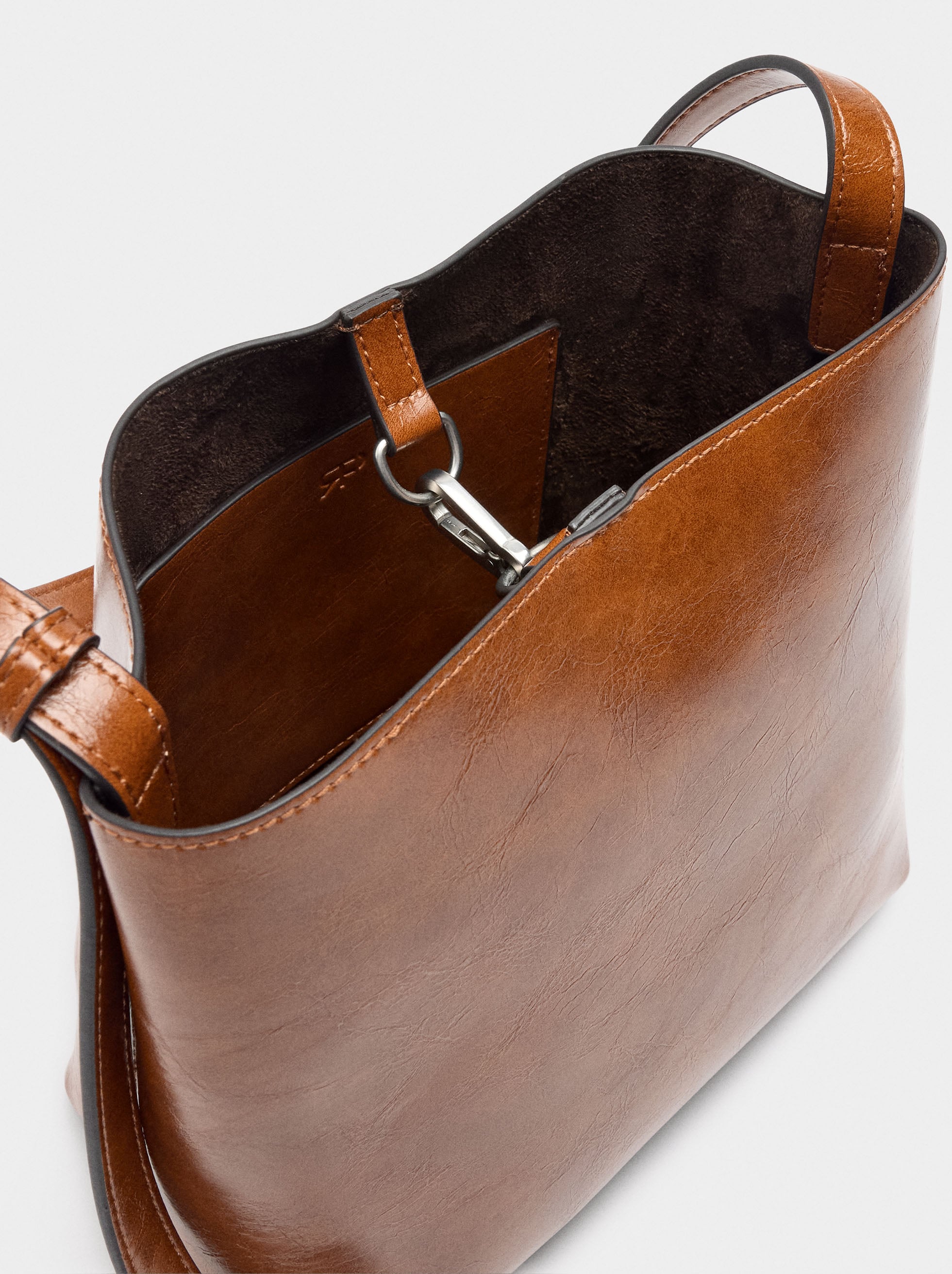 Bolso De Hombro Efecto Craquelado