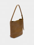 Bolso De Hombro Con Piel Trenzada