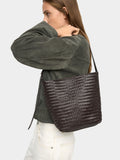 Bolso De Hombro Con Piel Trenzada