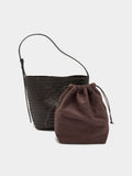 Bolso De Hombro Con Piel Trenzada