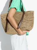 Bolso Shopper Efecto Rafia Con Bolsa Removible