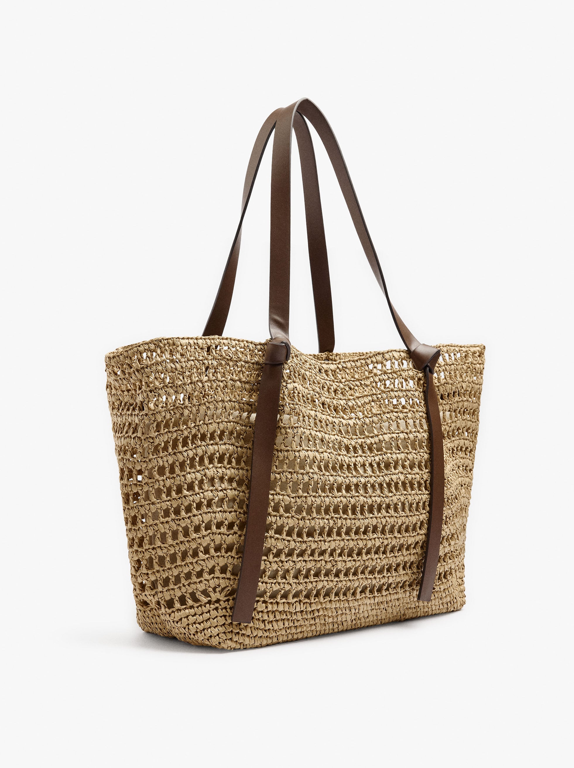 Bolso Shopper Efecto Rafia Con Bolsa Removible