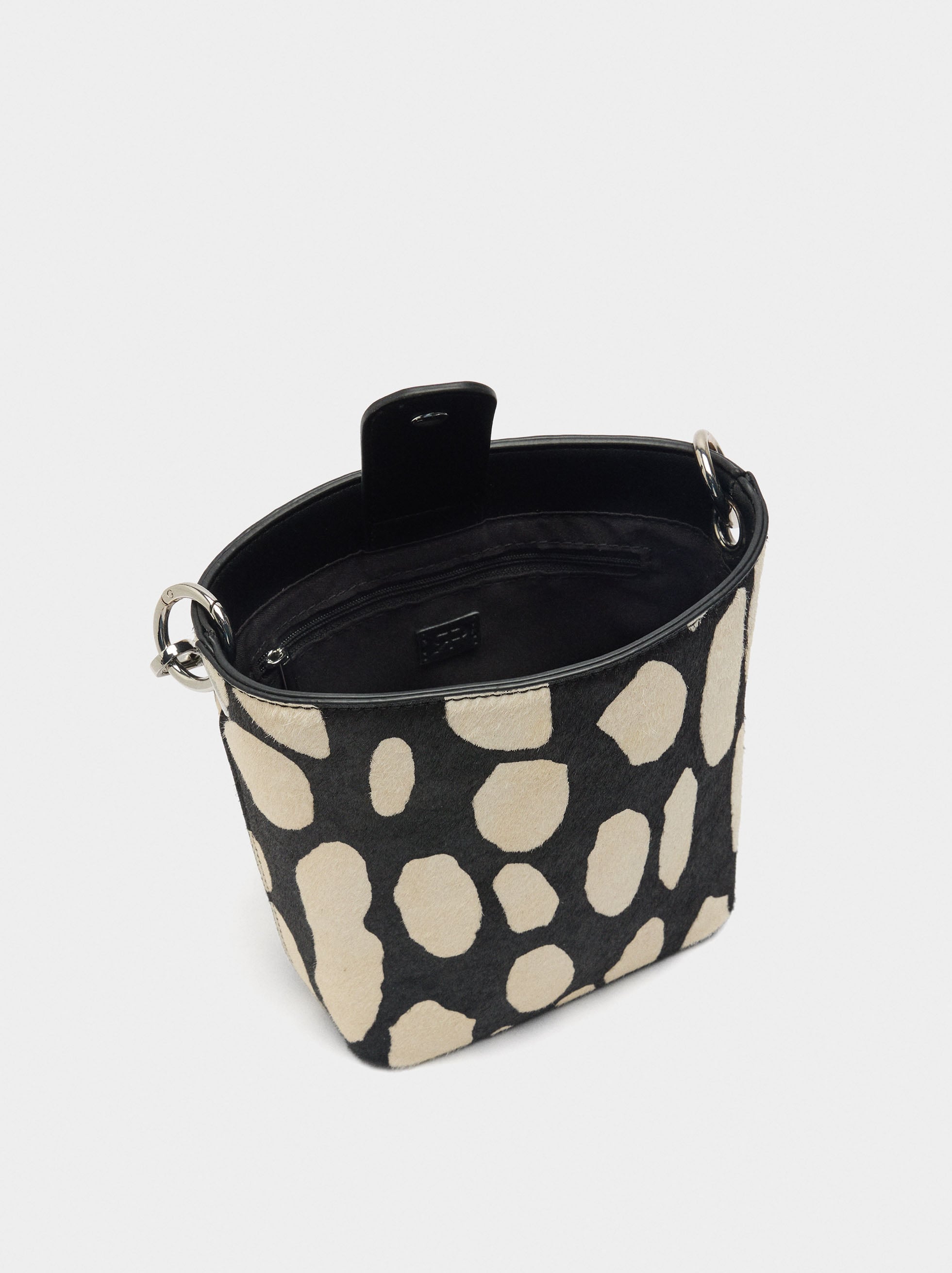 Bolso Bandolera De Piel Estampado Animal