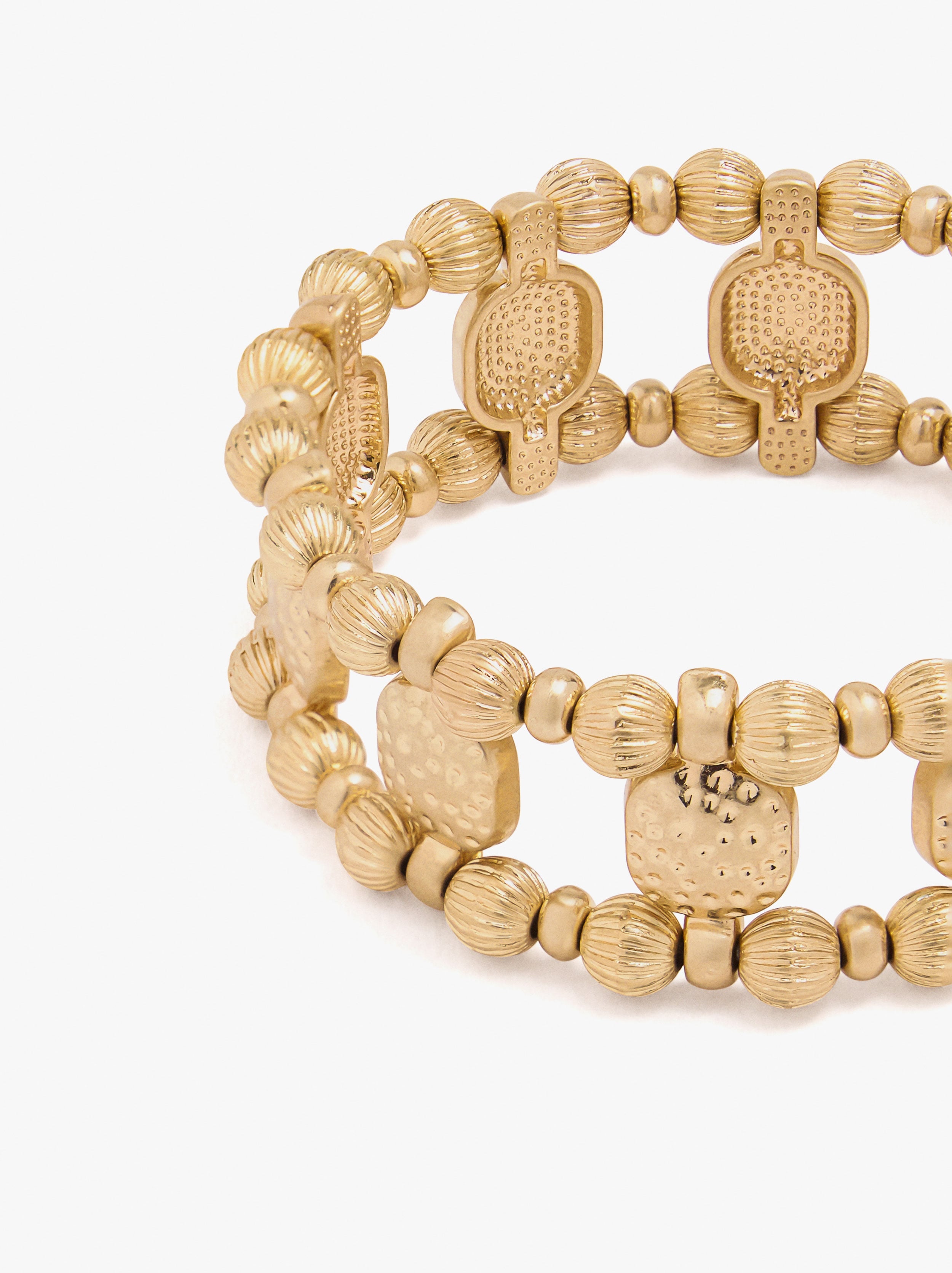 Pulsera Elástica Con Cuentas A Rayas