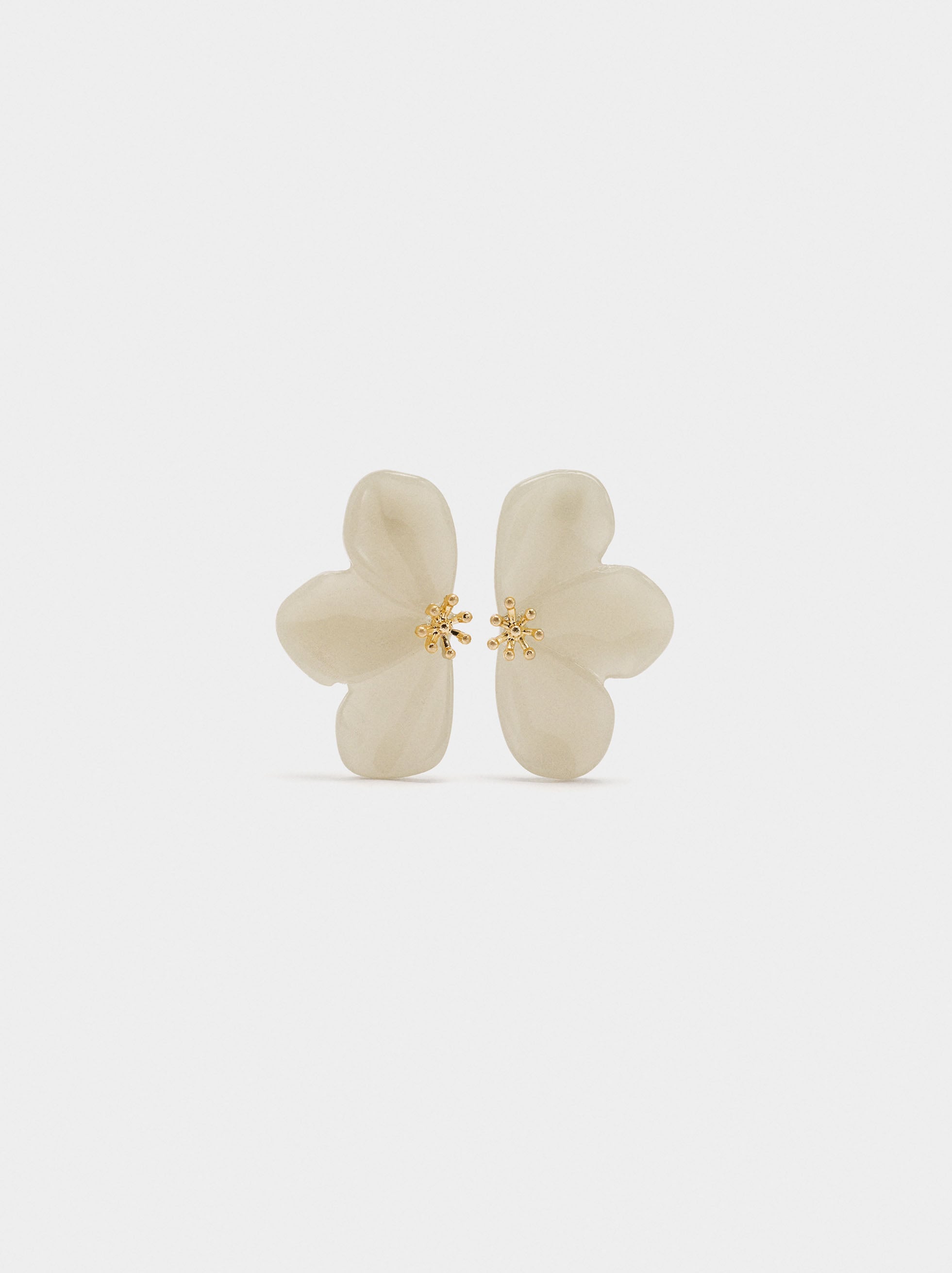 Pendientes Media Flor De Resina