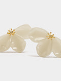 Pendientes Media Flor De Resina
